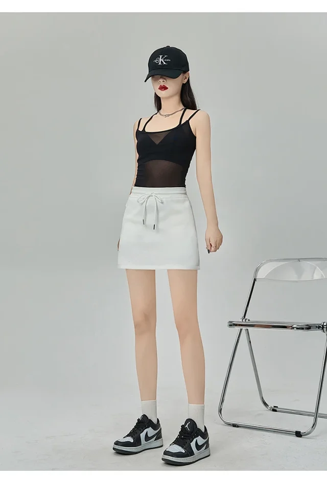 2025 Grey High - Waist A - Line Skirt for Women Detail