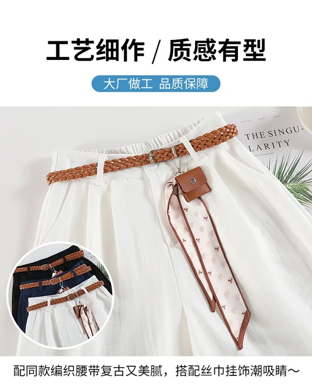 2025 Summer Linen Cropped Trousers Detail