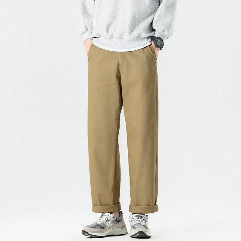 Autumn Men's Retro Japanese Straight Cargo Pants