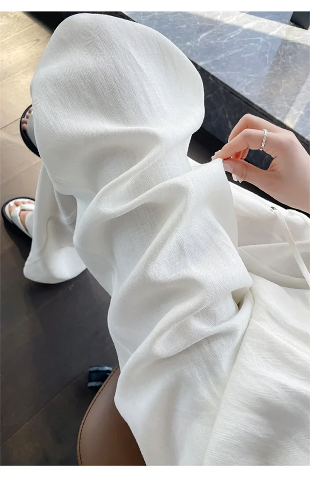 Women's Tencel Linen Wide-leg Pants Detail