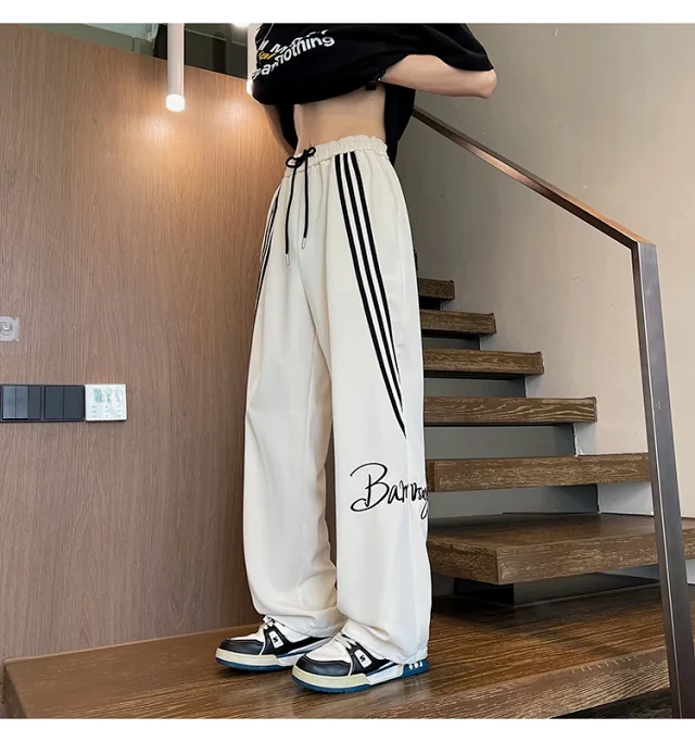 Men's Summer Ice Silk Baggy Straight Leg Trousers Detail