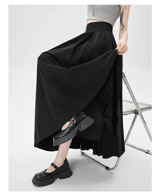 Pink Slimming High-waist A-line Skirt Detail