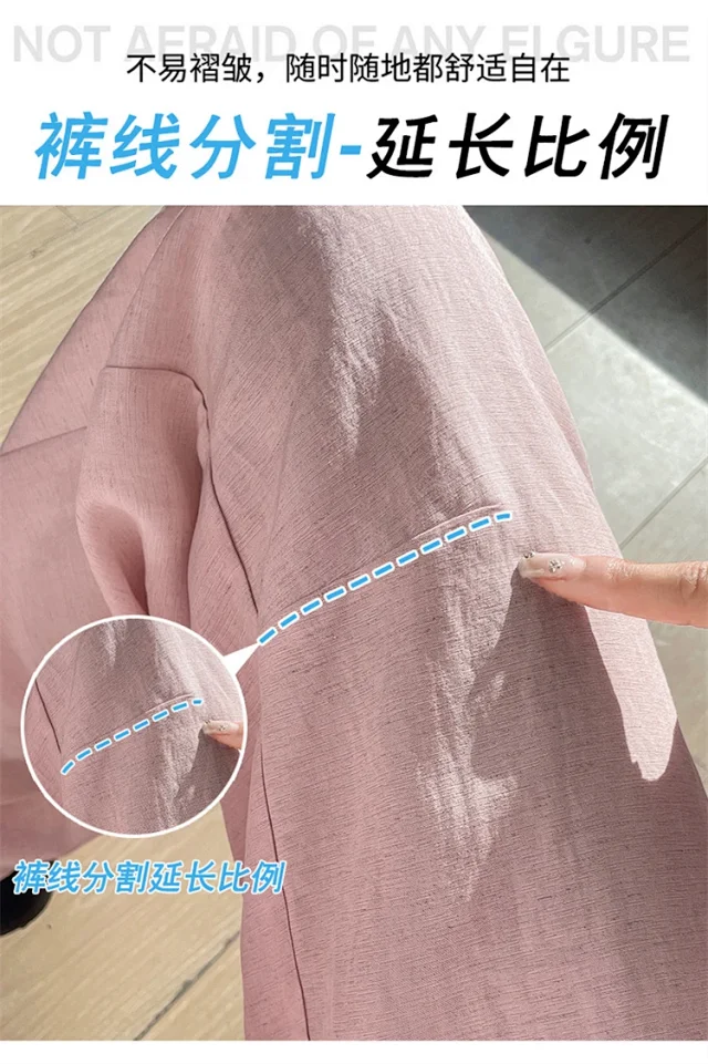 Lyocell Linen Straight Leg Pants for Women 2025 Summer Detail