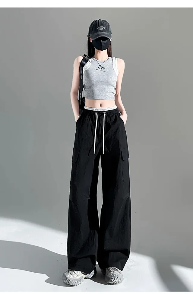 Women's 2025 Summer Thin High-waist Cargo Pants Detail