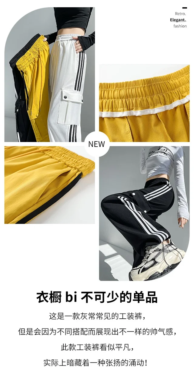 Women's Wide-Leg Cargo Pants 2025 Fall Detail