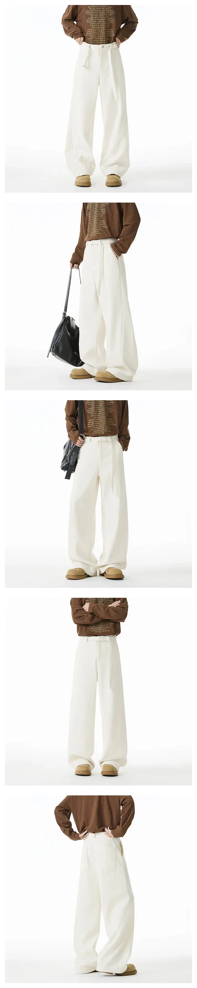Vintage Corduroy Wide-Leg Work Pants Detail
