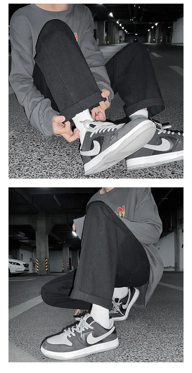 Men's Retro High-Street Straight Jeans Detail