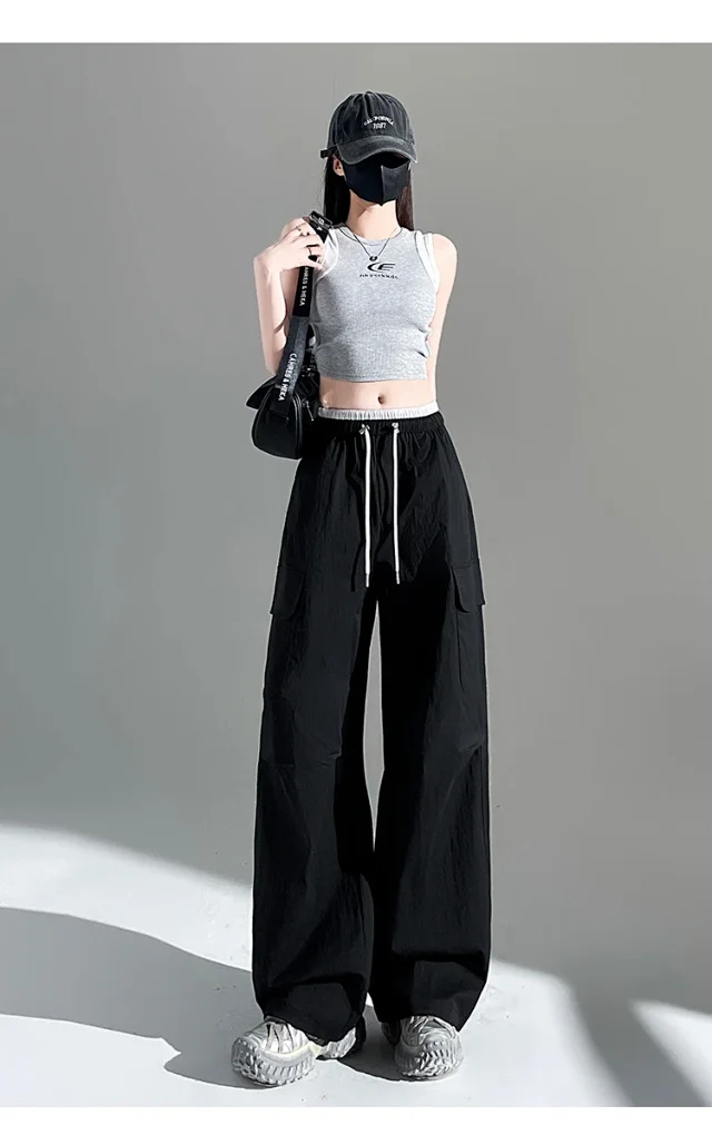Women's 2025 Summer Thin High-waist Cargo Pants Detail