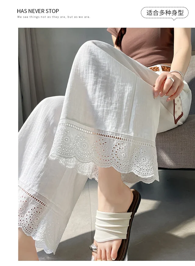 2025 Summer Linen Cropped Trousers Detail