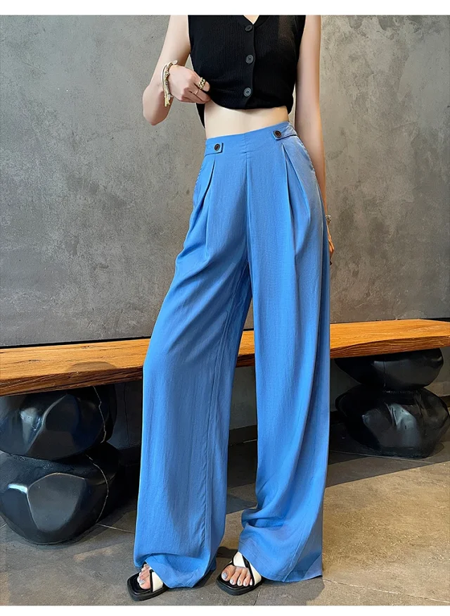 Summer Thin Tencel White Pants Detail