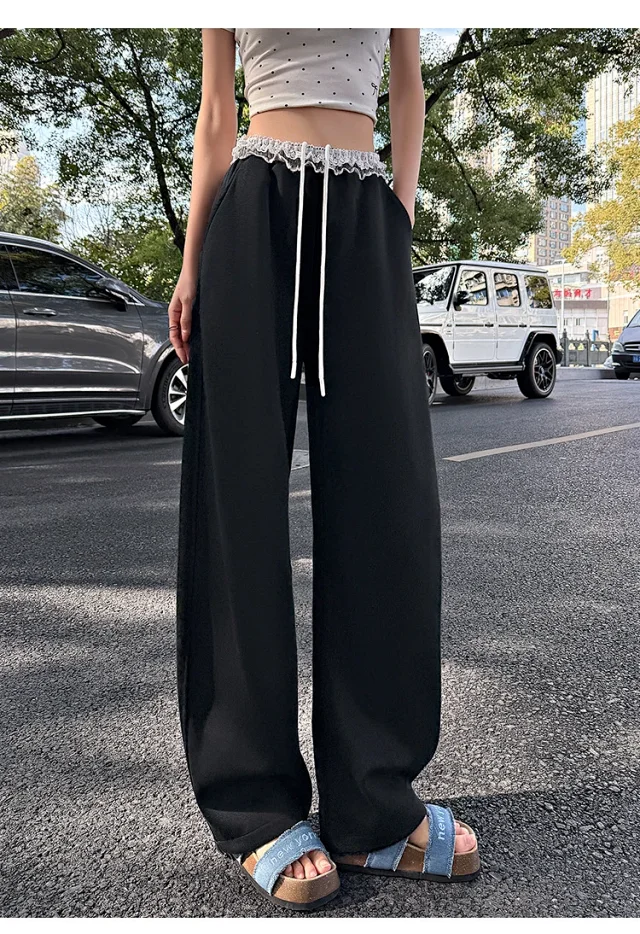 Banana Deconstructed Wide Legs Lace Pants Detail