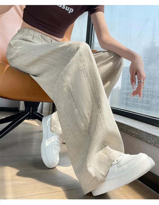 Lyocell Linen Wide - leg Pants Detail