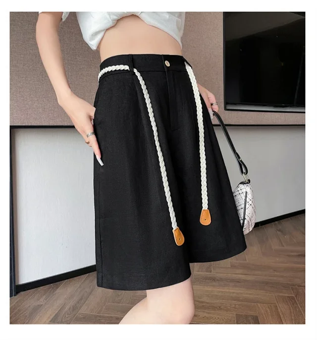 Lyocell Linen Shorts for Women Detail