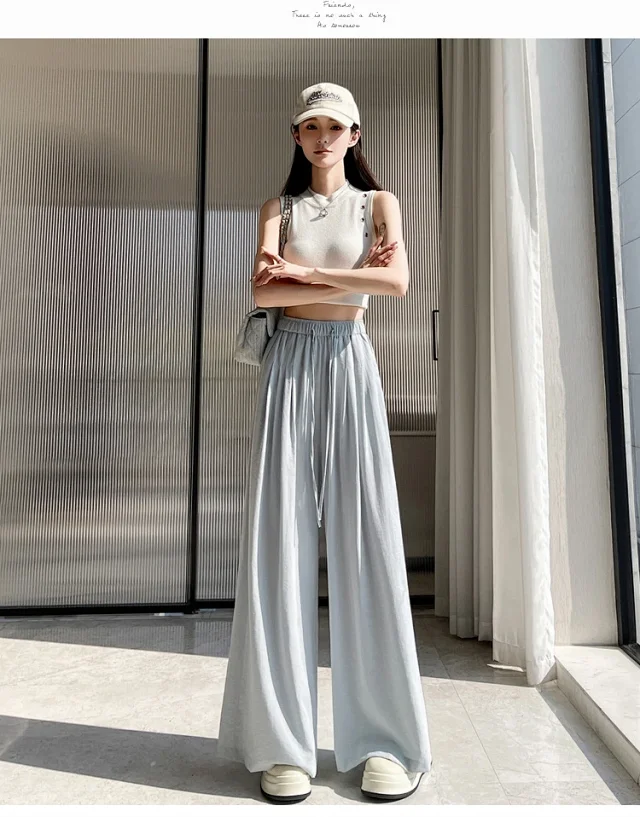 2025 Summer Ice Silk Yamamoto Pants for Women Detail
