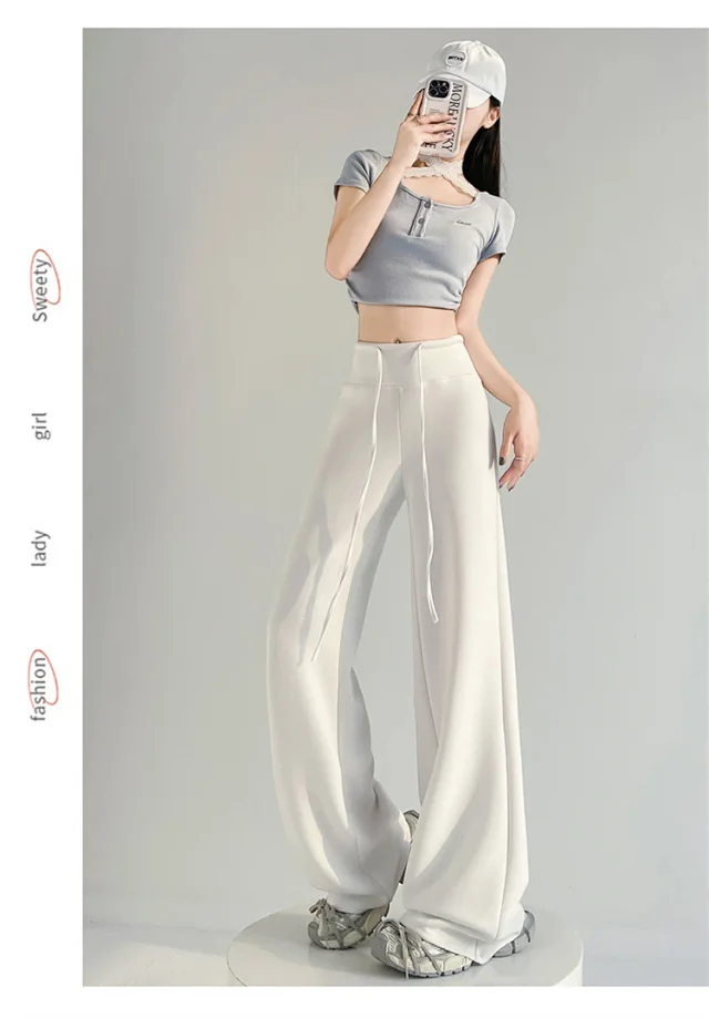 2025 Summer Thin High - Waist Straight Sport Pants Detail