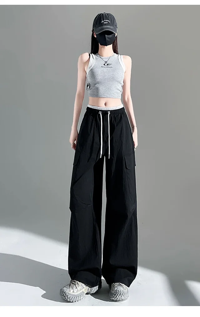 Women's 2025 Summer Thin High-waist Cargo Pants Detail