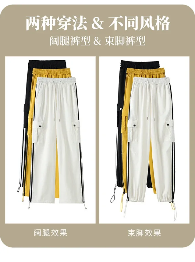 Women's Wide-Leg Cargo Pants 2025 Fall Detail