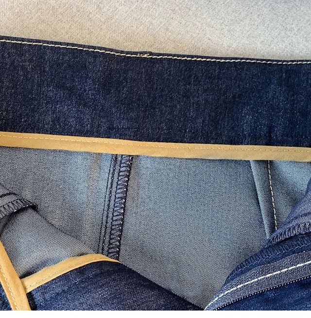 Denim Blue 2025 Tencel Denim Midi A-Line Skirt Detail
