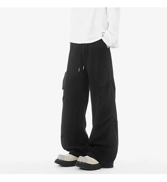 American Heavyweight Grey Pleated Sweatpants Detail
