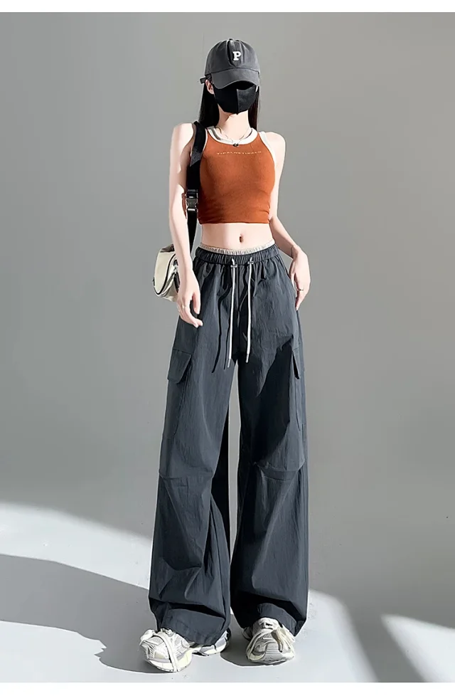 Women's 2025 Summer Thin High-waist Cargo Pants Detail