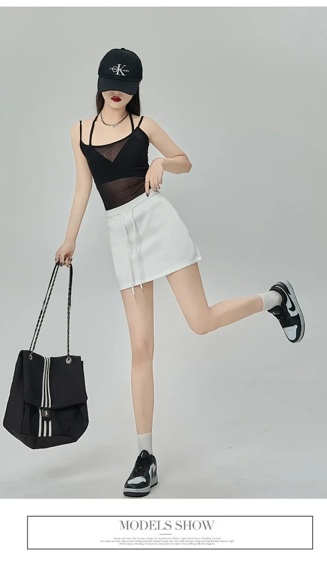 2025 Grey High - Waist A - Line Skirt for Women Detail