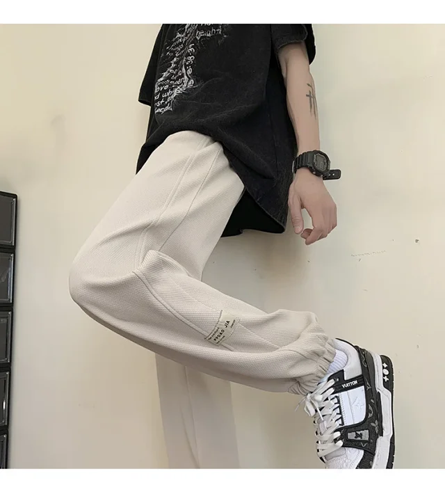 Men's Spring Autumn Waffle Casual Pants Detail