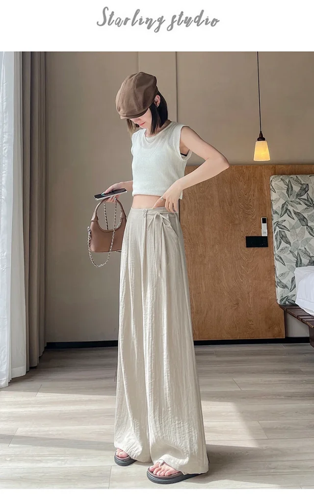 Women's Summer Linen Wide-leg Pants Detail