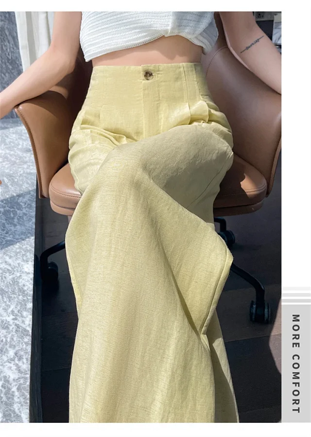 Women's Tencel Linen Wide - leg Pants 2025 New Detail