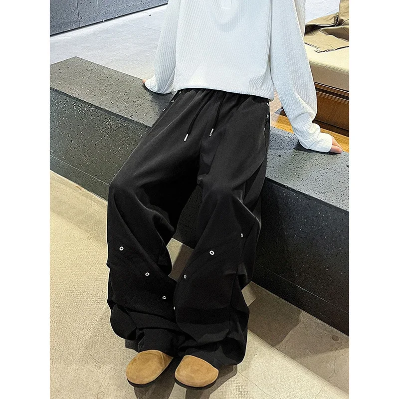 American Retro Rivet Straight Casual Pants