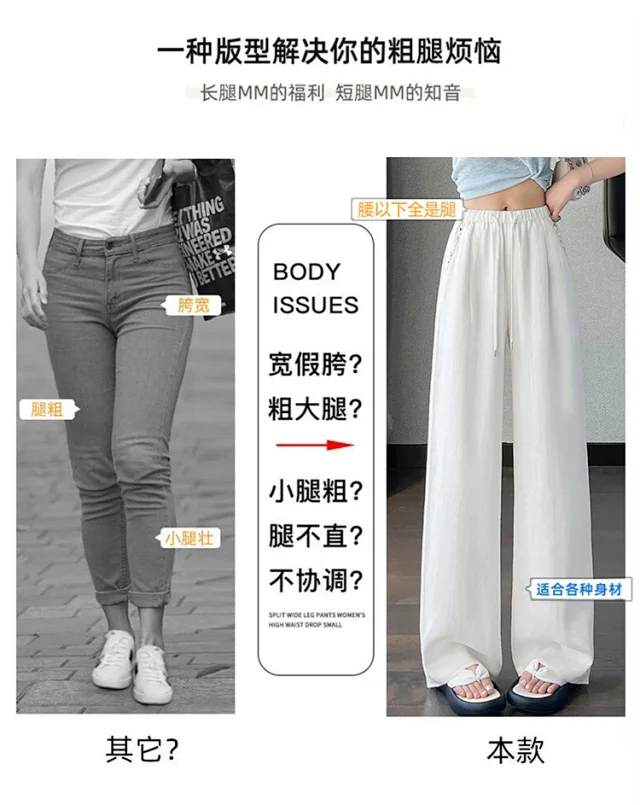 Women's Tencel Linen Wide-leg Pants Detail