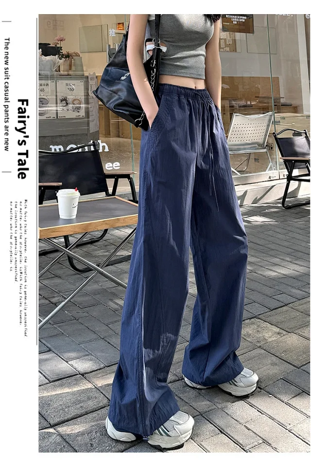 Women's Summer New Puff Straight Pants Detail