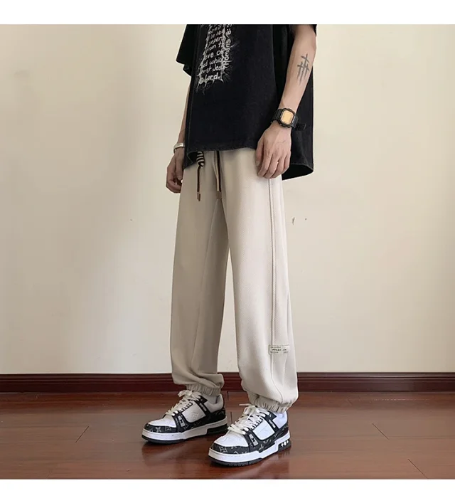 Men's Spring Autumn Waffle Casual Pants Detail