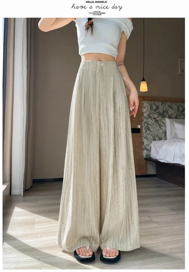 2025 Summer Tie - Dye Wide - Leg Pants for Women Detail