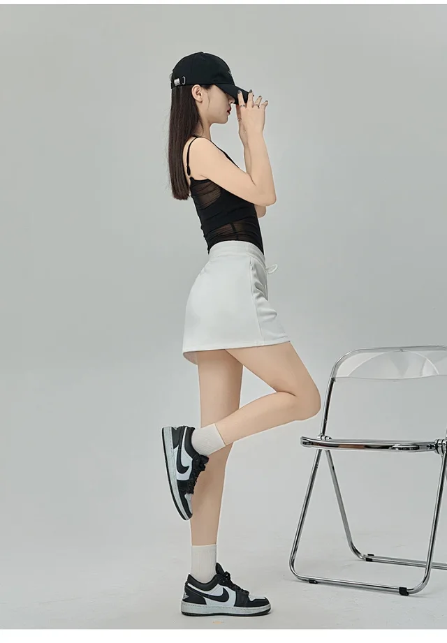 2025 Grey High - Waist A - Line Skirt for Women Detail