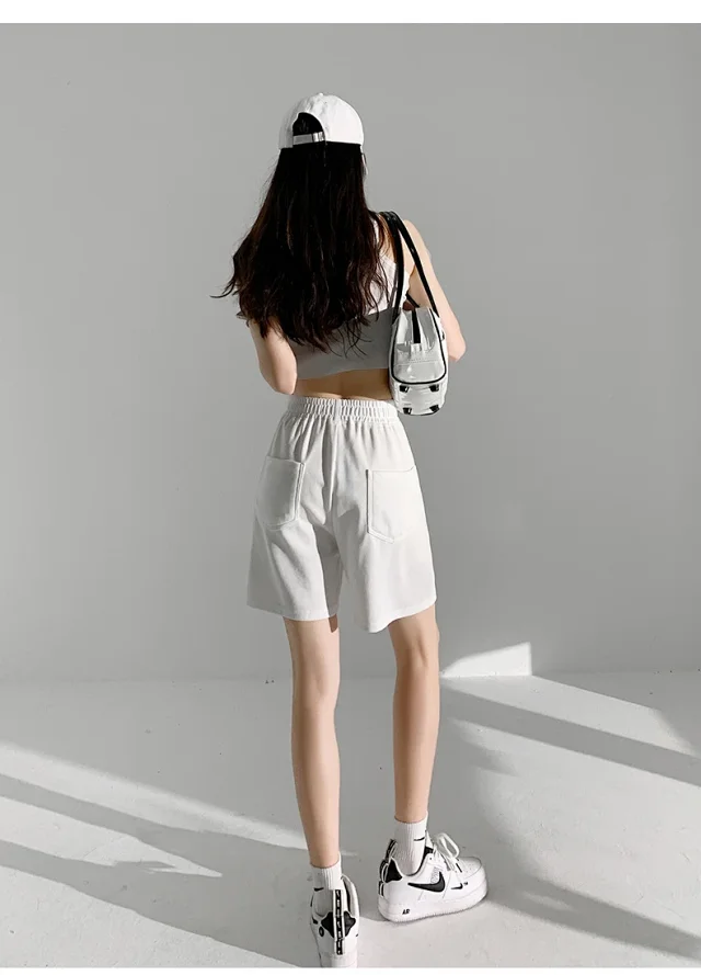 American Retro Wide-leg Casual Shorts Detail