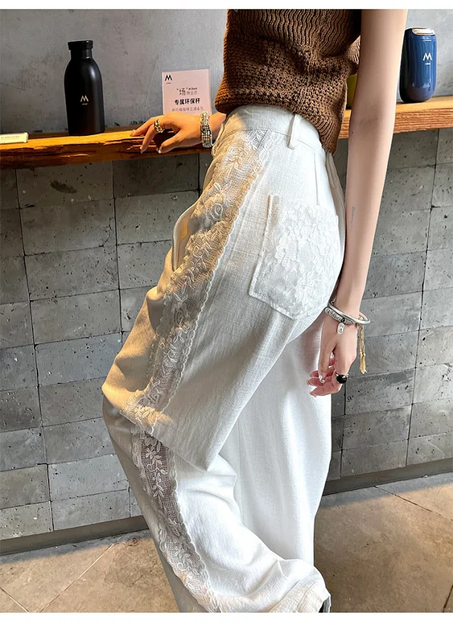 ASOFFICIAL Blogger Recommends Korean Style High-waisted Wide-leg Pants Detail