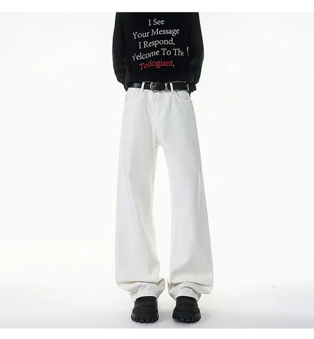 190 Tall Extra-Long White Jeans for Men Detail