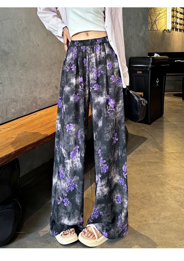 Women's Silk Wide-Leg Pants Detail