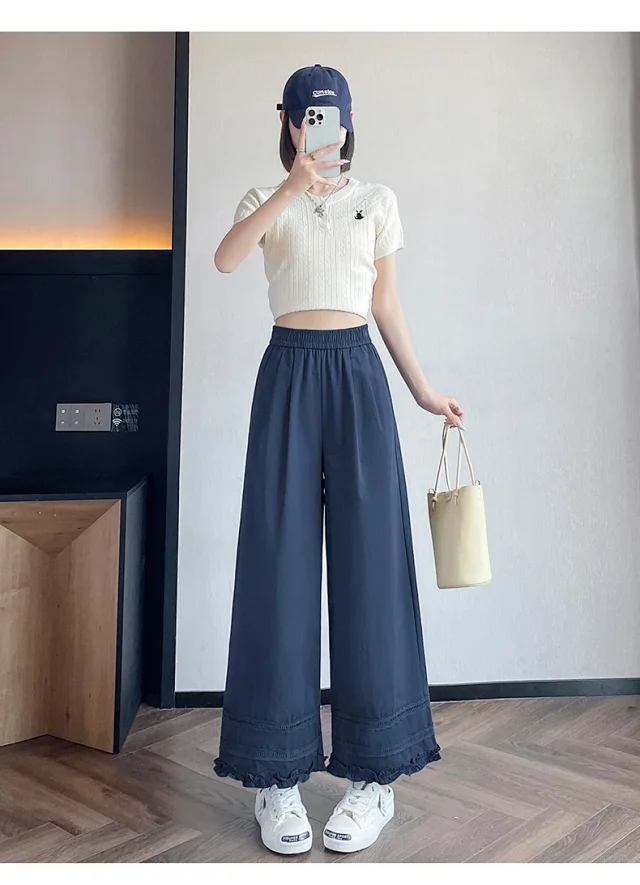 Women's Lace Crochet Wide-Leg Capris 2025 Summer Detail