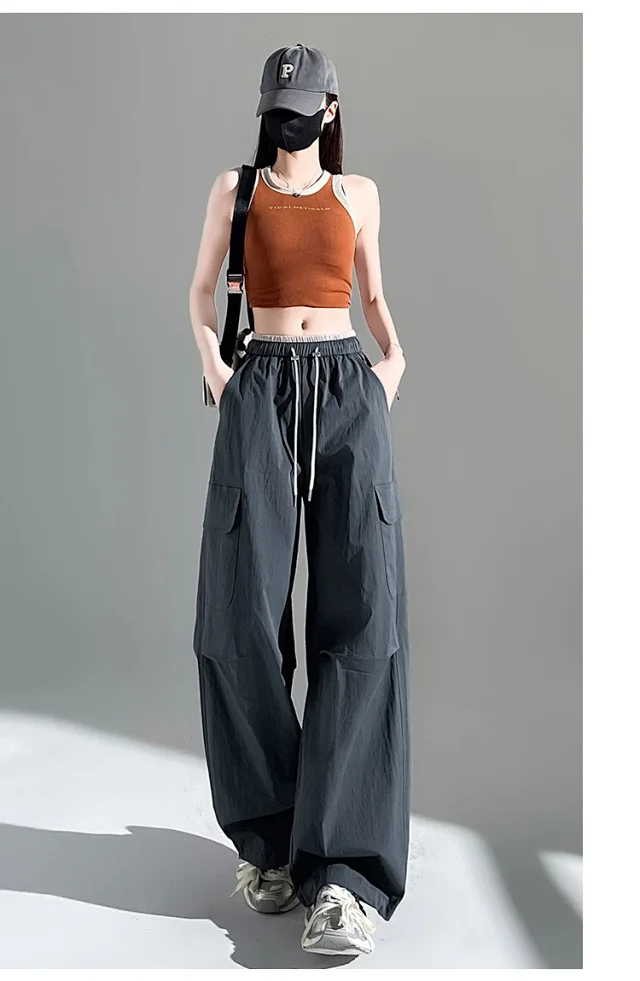 Women's 2025 Summer Thin High-waist Cargo Pants Detail