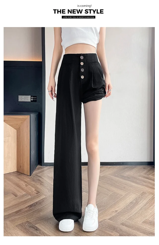 Linen Wide-Leg Pants 2025 Detail