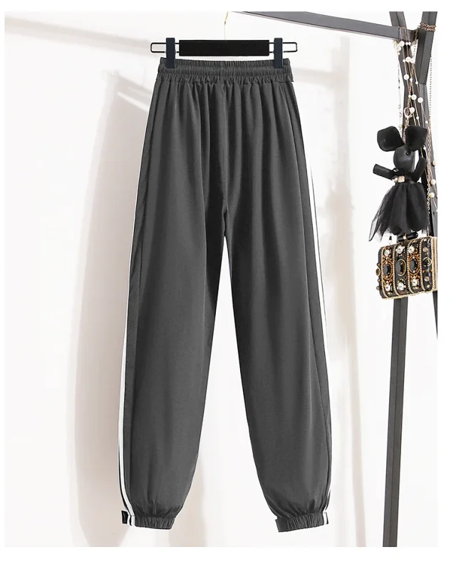 2025 Summer Color - Blocked Ice Silk Joggers Detail
