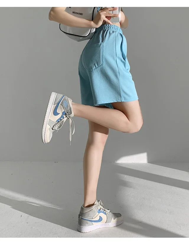 American Retro Wide-leg Casual Shorts Detail