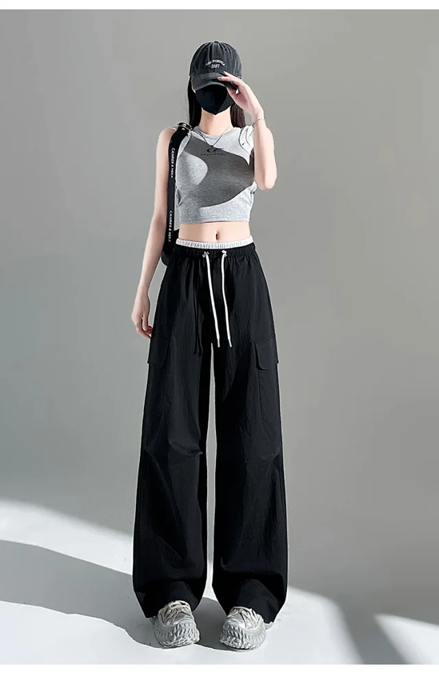 Women's 2025 Summer Thin High-waist Cargo Pants Detail