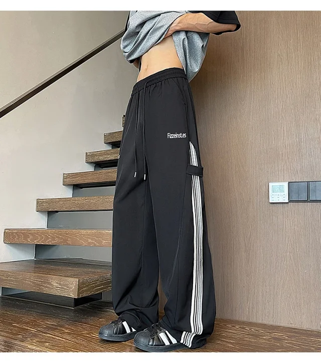 Men's 2025 Summer Ice Silk Wide - Leg Pants Detail