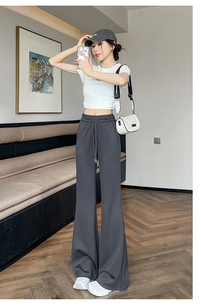 2025 Summer Ice Silk Flared Yoga Pants for Women Detail
