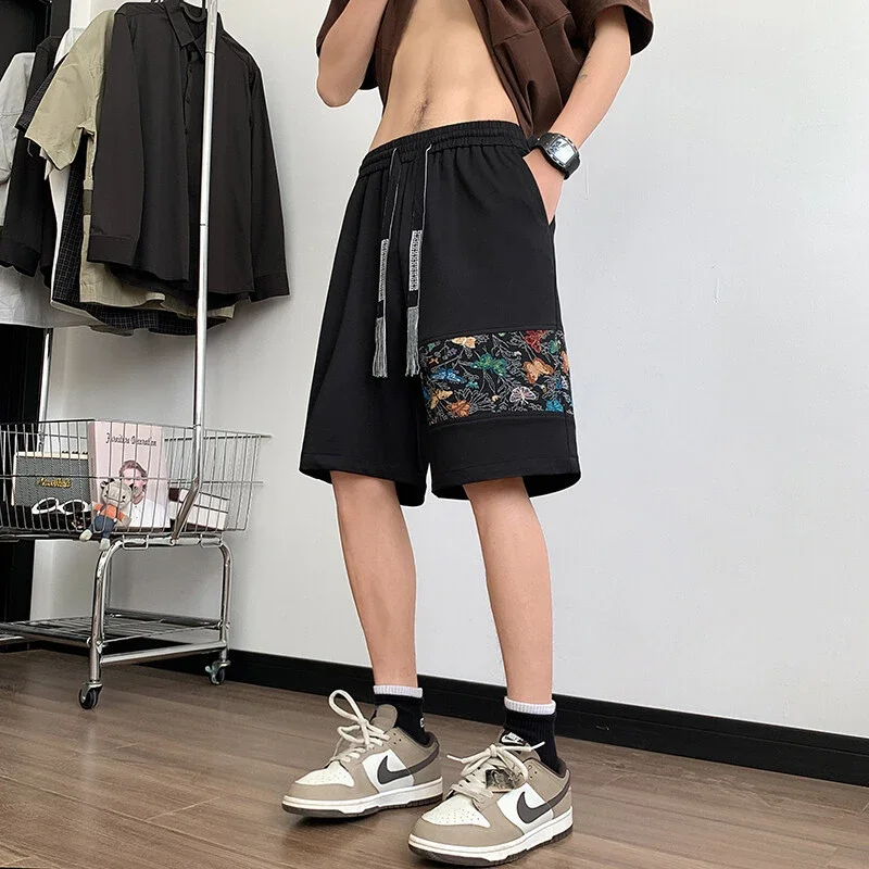 Chinese-style Embroidered Men's Sport Shorts