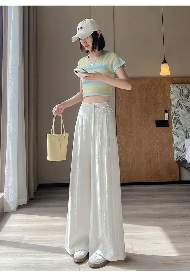 Women's Summer Linen Wide-leg Pants Detail