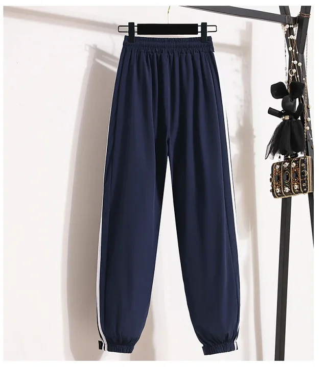 2025 Summer Color - Blocked Ice Silk Joggers Detail