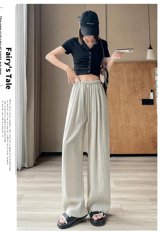 Women's Linen Wide-leg Pants Detail
